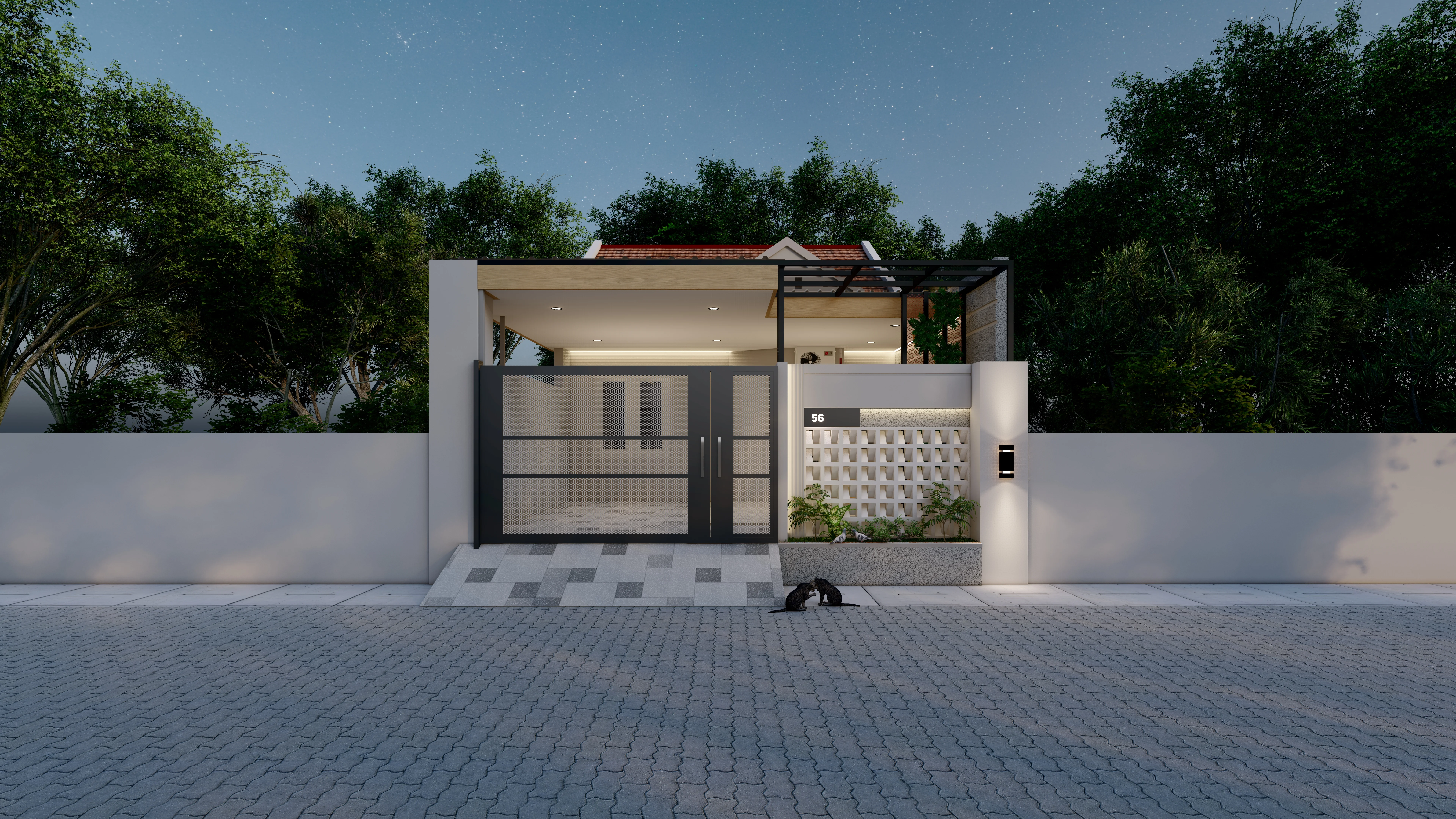Rumah Bu Reza, proyek AK Studio di Surabaya